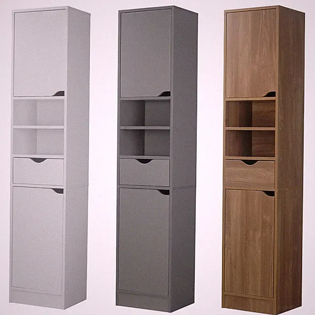 Hochschrank, Holz Holz schmaler Schrank mit 1 Schublade, 2 Schränken & 2 Einlegeböden
