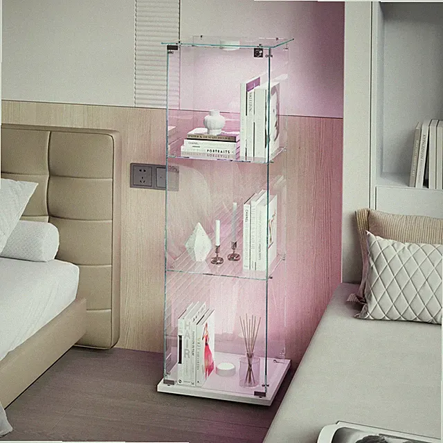 Hochschrank Vitrinenschrank Acryl Küchenschrank Standvitrine Sammelvitrine LED