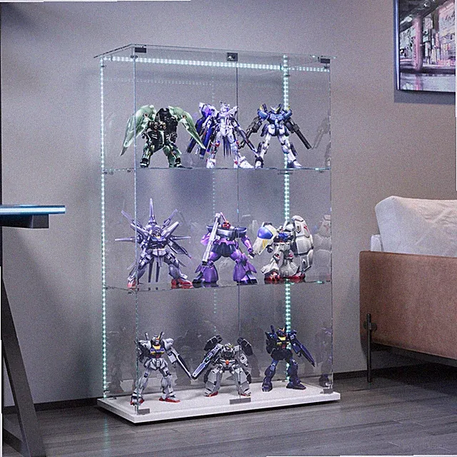 Hochschrank Vitrinenschrank Vitrine mit LED Glasvitrine Schrank Sammlervitrine
