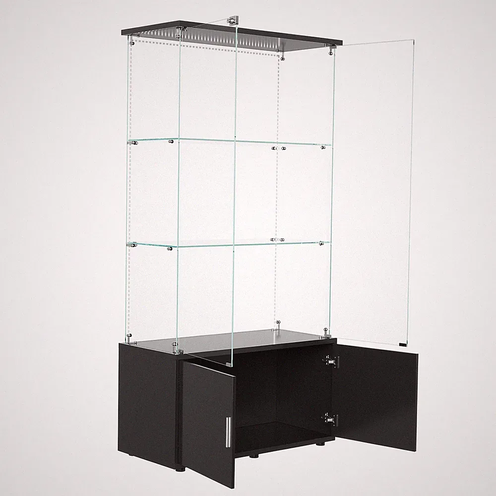 Hochschrank Vitrinenschrank Vitrine mit LED Glasvitrine Schrank StandvitrineGlas