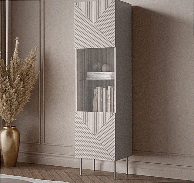 Hochvitrine Art Deco Cashmere 51 Highboard Wohnzimmer Vitrinenschrank M24
