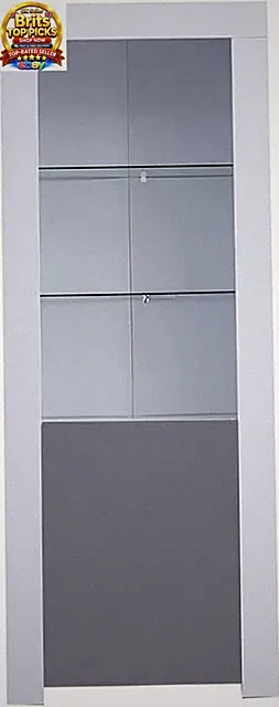 Hochvitrine Hochglanz LED Glas Regale Schrank Wohnzimmer UK