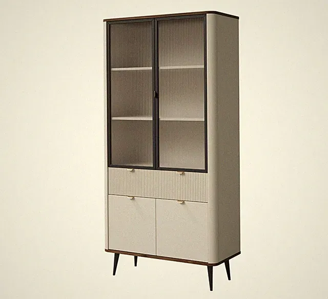 Hochvitrine Paladura 02 mit gehärtetem Glas, 2 Türen, 1 Schublade Kollektion