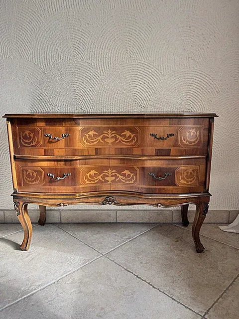 Hochwertige Kommode im Louis-/Barockstil mit Intarsien – 90 cm breit