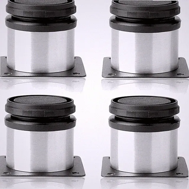 Hochwertige verstellbare Möbelbeine aus Edelstahl in Silber und Schwarz, 50 mm