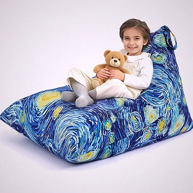 Hochwertiger Sitzsack-Bezug, Sternennacht Design, 250 l, Für Kinder & Erwachsene