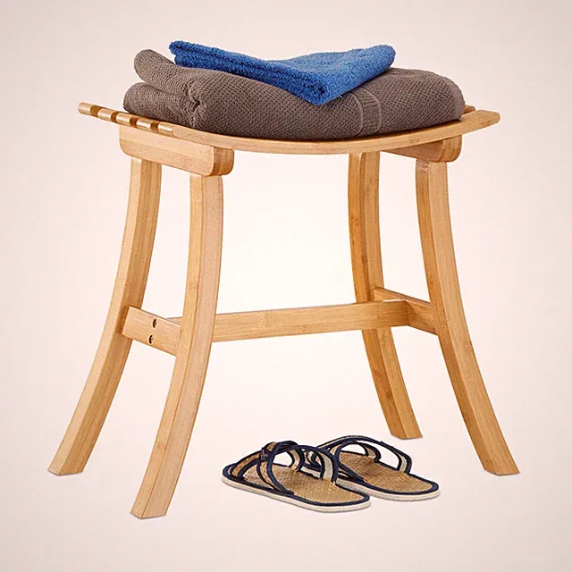 Hocker bambus Garderobenstuhl Sitzschemel Fußhocker leicht Hocker aus Bambus