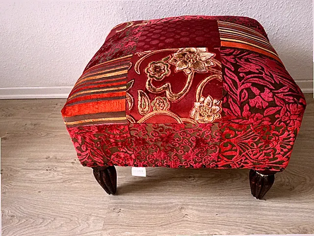 Hocker Bunt Patchwork Füsse aus Holz