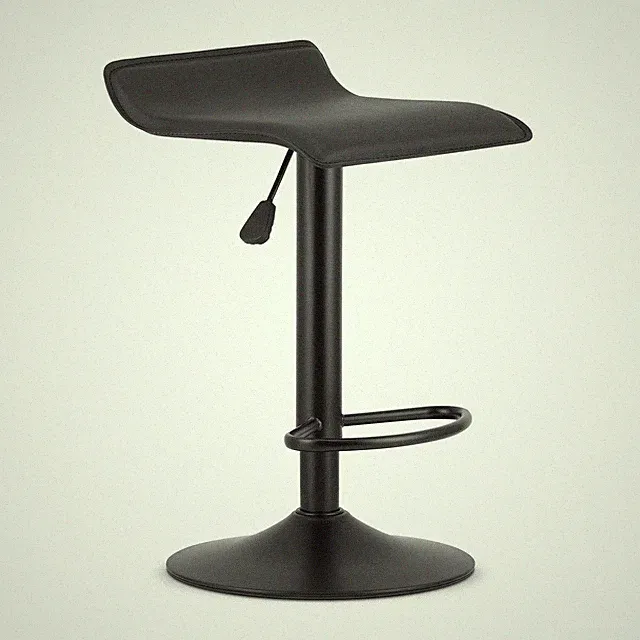 Hocker FORT - Kunstleder schwarz / Basis schwarz