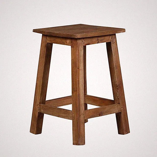Hocker Teak Holz massiv recycelt Handarbeit Beistelltisch Nachttisch Vintage