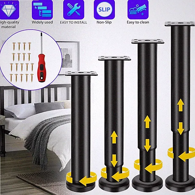 Höhenverstellbar Möbelfüße Metall Bettfüße Tischfuß Sofafuß Sockelfüße für Sofa