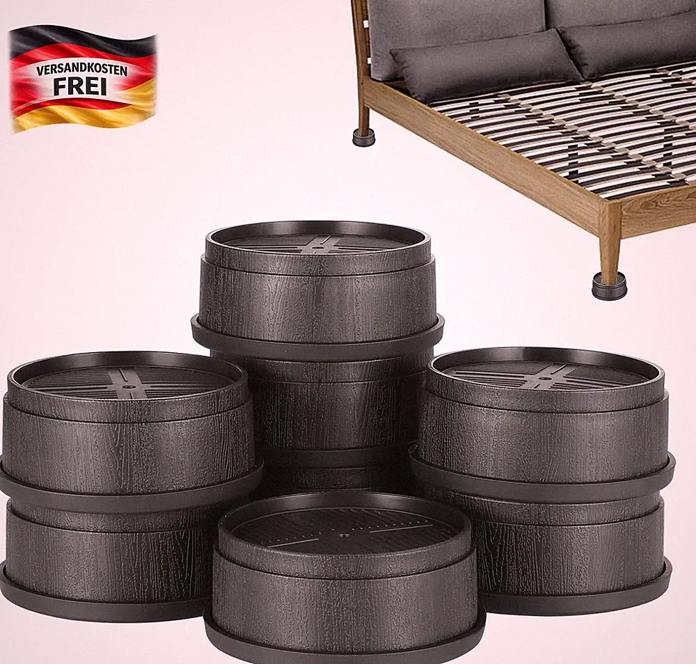 Höhenverstellbare Möbelerhöhung 8er Set, bis 1000kg, rutschfest, für Tisch Stuhl