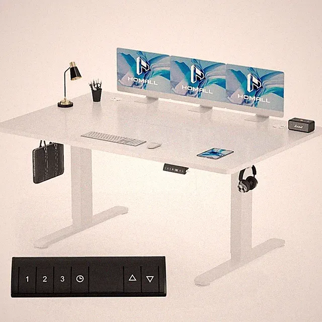 Höhenverstellbarer Computertisch Stehpult Schreibtisch Alarm Memory 160x80cm