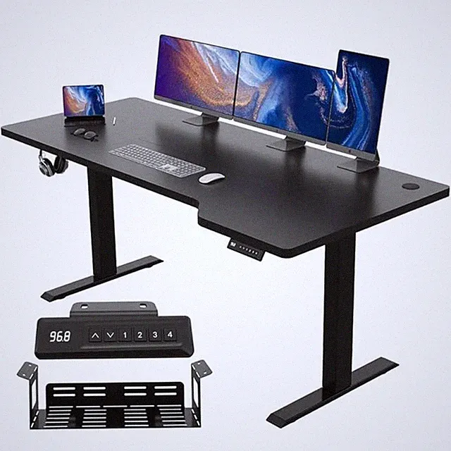 Höhenverstellbarer Schreibtisch 160/180cm elektrischer Memory Büro Tisch