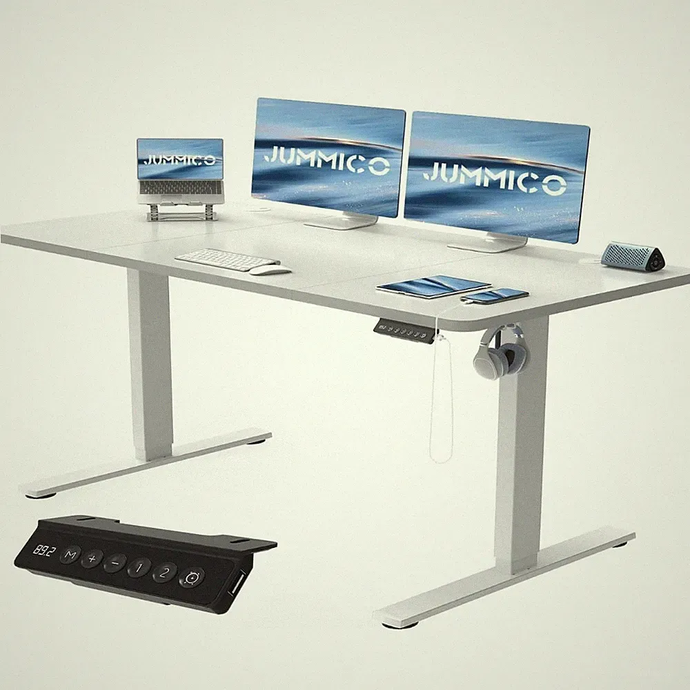 Höhenverstellbarer Schreibtisch Bürotisch Elektrisch USB-Anschluss Memory 140cm