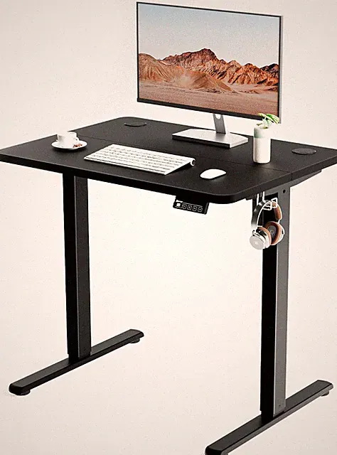 Höhenverstellbarer Schreibtisch Elektrisch 80x60cm Schwarz Ergonomisch Home