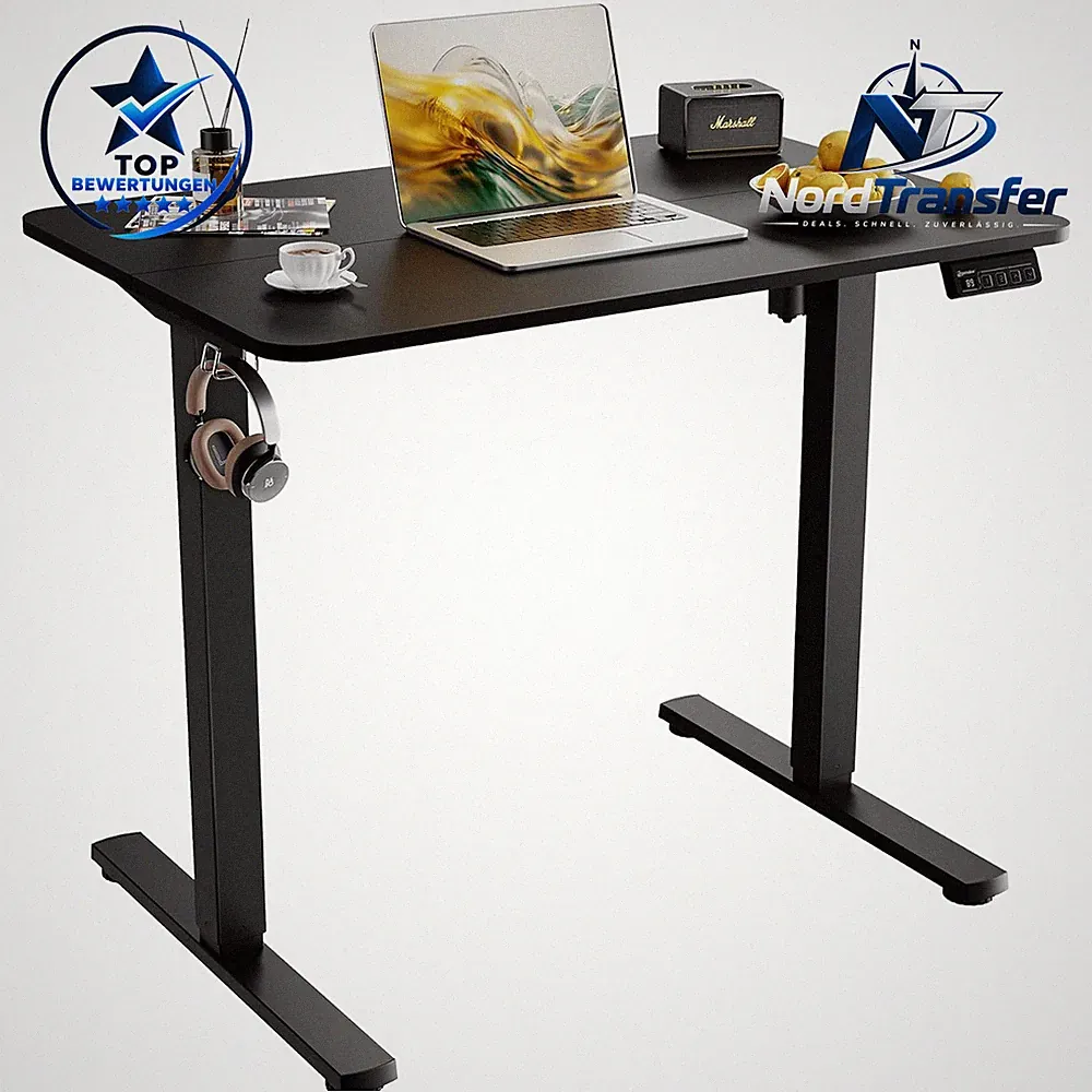 Höhenverstellbarer Schreibtisch Elektrisch 90x60cm für Homeoffice Arbeitsplatz