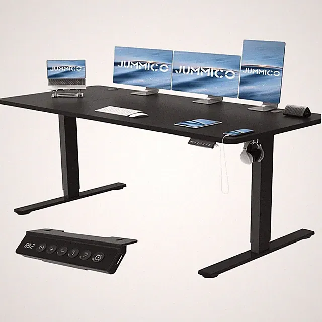 Höhenverstellbarer Schreibtisch Elektrisch Computertisch Bürotisch Memory USB