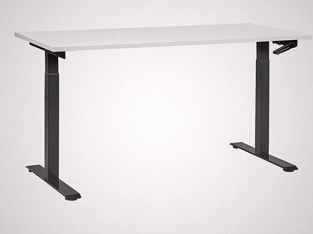 Höhenverstellbarer Schreibtisch mit Kurbel weiß/schwarz 160x72 cm DESTINES