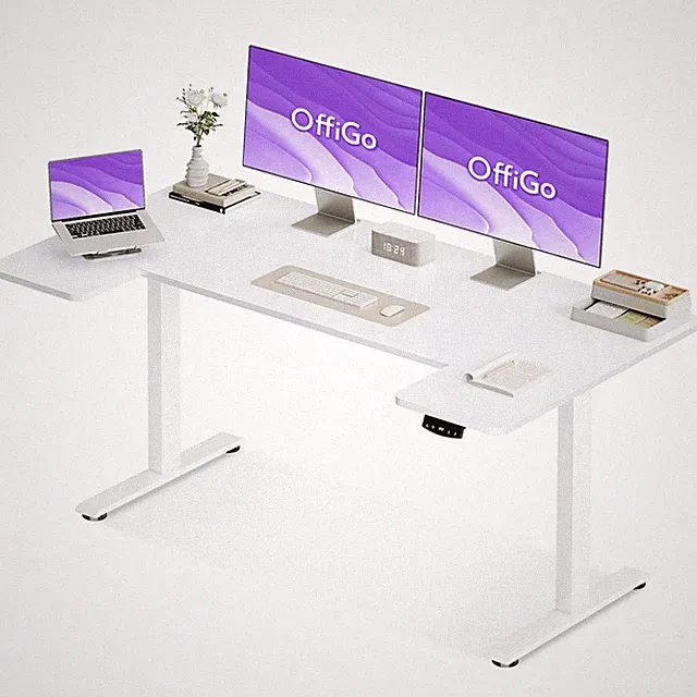 Höhenverstellbarer Schreibtisch mit Memory Funktion, 140x70cm, Weiß