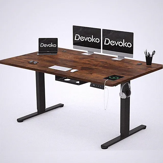 Höhenverstellbarer Tisch Büro Schreibtisch Elektrisch Memory 160x80cm H72+ USB-C