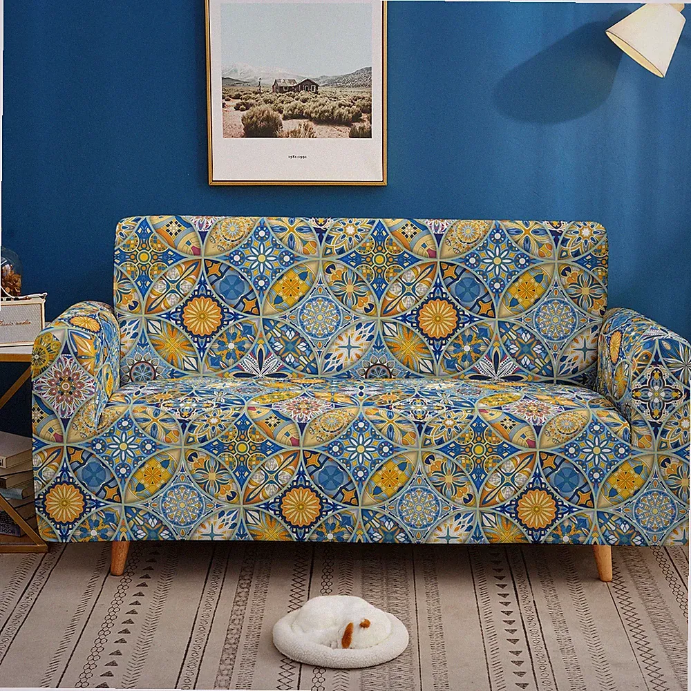 Hohe Elastizität Sofaschoner Bohème Stil 1-4Sitzer Stilvolle Couch Abdeckung