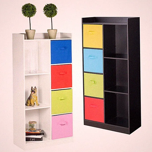 Hoher Holzschrank mit 7 Würfel Regal Vitrine Aufbewahrungsschrank Regale Möbel