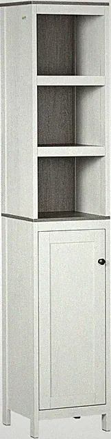 Hoher schmaler Badezimmerschrank schmal Aufbewahrungsschrank Schrank Regale Organizer weiß