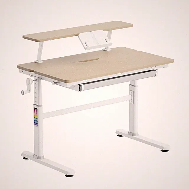 HOKO Manuell höhenverstellbar Kinderschreibtisch 100x60cm mit Aufsatz Buchstütze