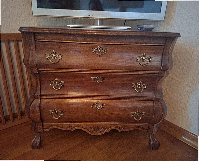 Holländische Barock-Kommode Holz Braun dunkles Holz, 3 Schubladen