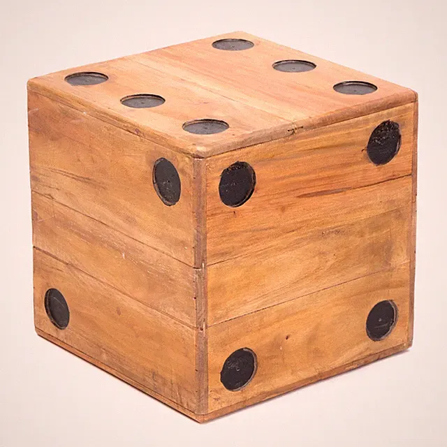 HOLZ DEKO WÜRFEL "GAME 35" | 35 cm | Massivholz Würfel Optik Blumenhocker
