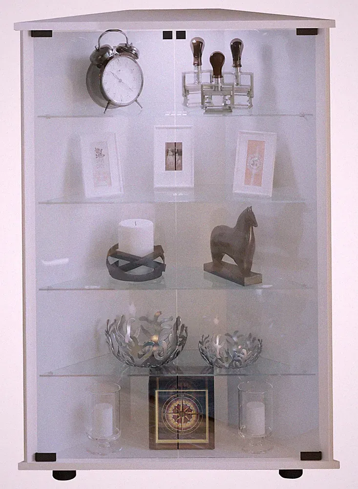 Holz Glas Eckvitrine Vitrine Jecka L H. 91 x B. 67 x T. 23 cm - VCM