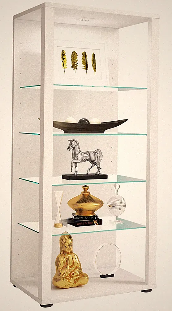 Holz Glas Stand Vitrine Glasol lll H. 115 x B. 52 x T. 35 cm - VCM