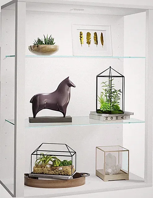 Holz Glas Stand Vitrine Glasol LW H. 90 x B. 70 x T. 35 cm - VCM