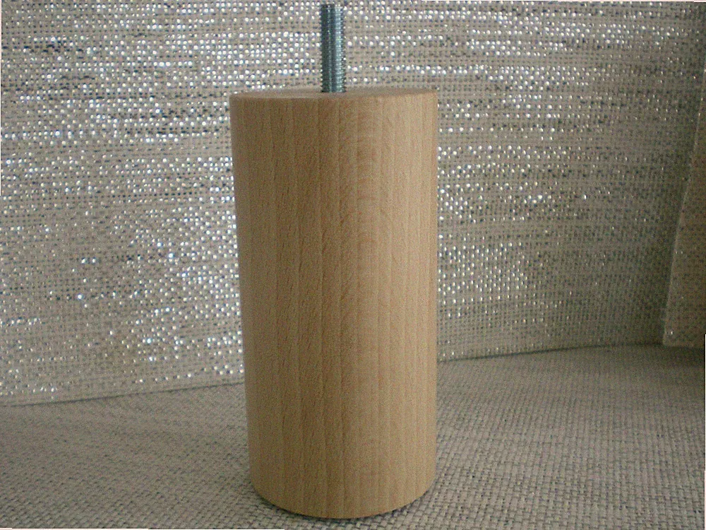 HOLZ Möbelfüße Bett Füße Rundfüße BUCHE NATUR Couchfüße M8-M10 Höhe 8-50cm.