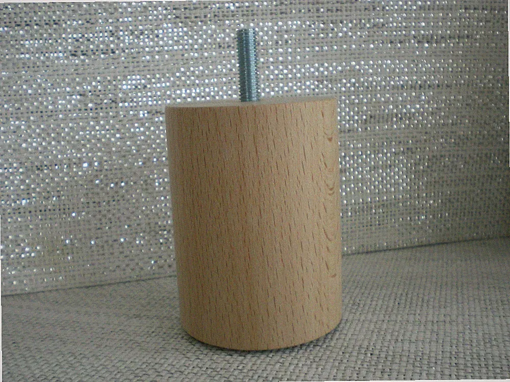 HOLZ Möbelfüße Bett Füße Rundfüße BUCHE NATUR Couchfüße M8-M10 Höhe 8-50cm.