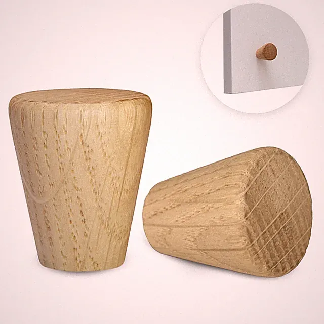 Holz Möbelknopf ∅25mm Natur aus Eiche – unbehandelter Griff für Möbel Holzknöpfe