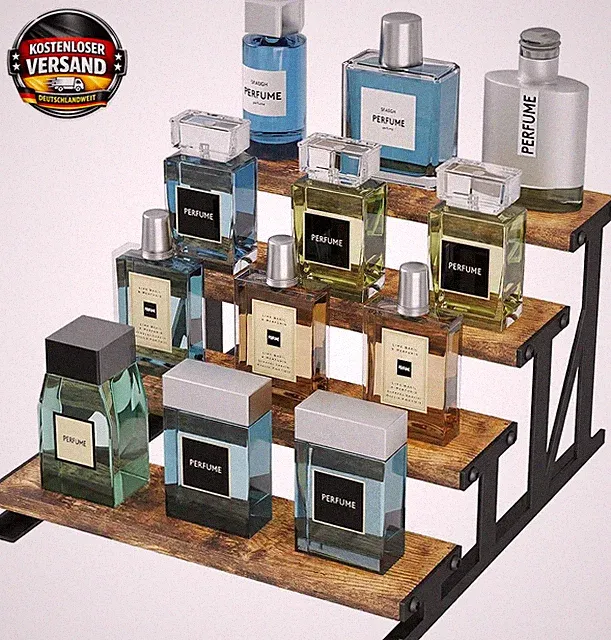 Holz Parfüm Organizer 4 Etagen Regal für Kosmetik Schmuck & Zubehör