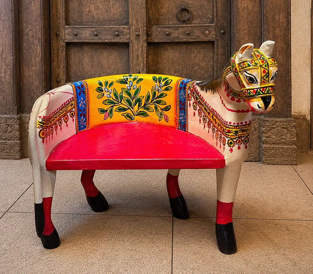 Holz Pferde Stuhl, Akzentmöbel Kinder, Handgemalt Pferd Tiere Stuhl