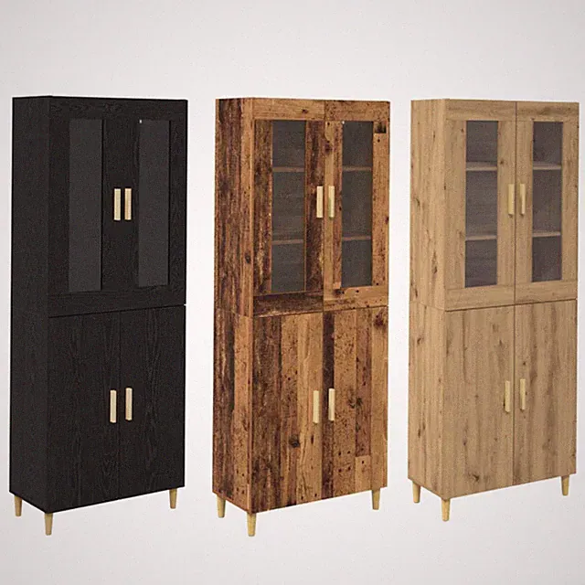 Holz-Regal Highboard Kommode Schrank Beistellschrank 70x34x180 cm Holzwerkstoff