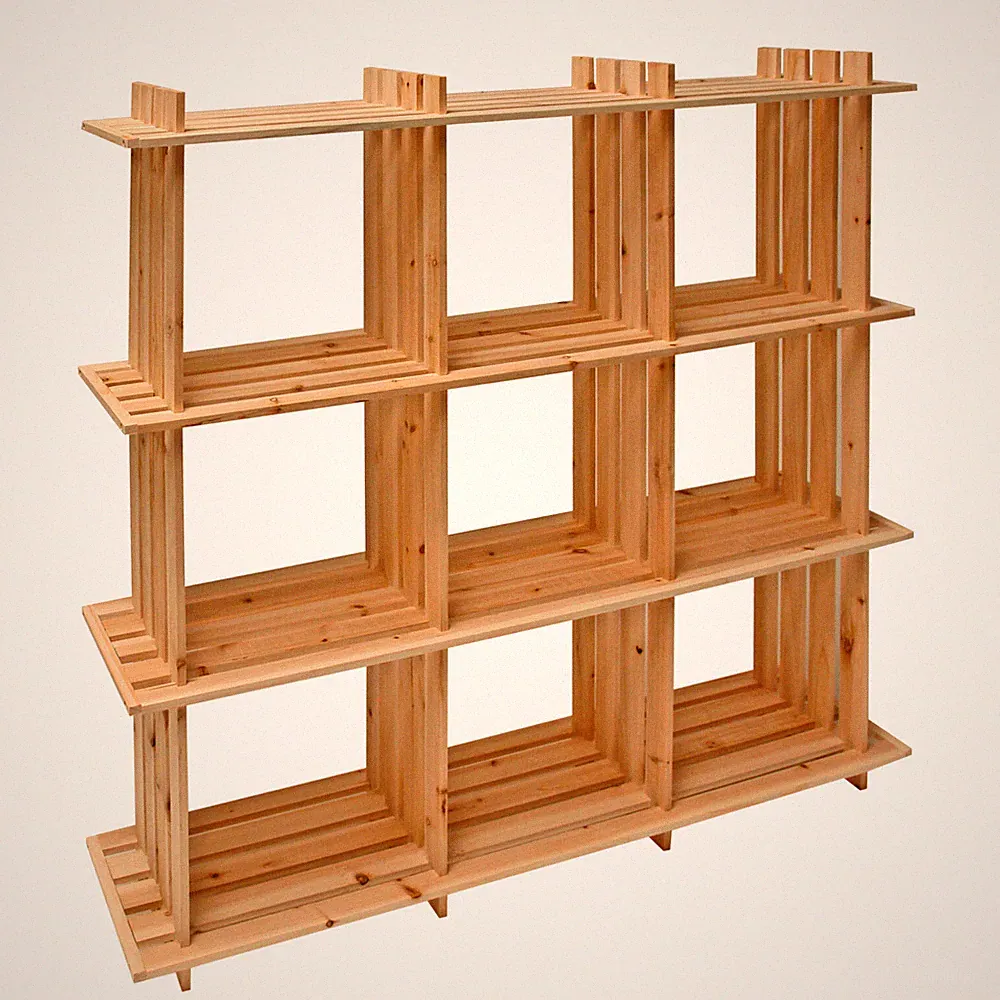Holz Regal Holzregal Raumtrenner Aufbewahrung 9 Fächer BxTxH 113x27x110cm