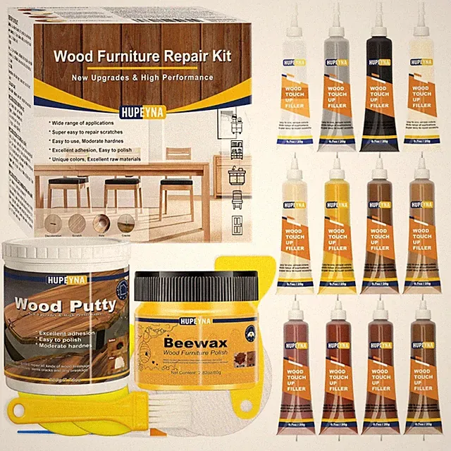 Holz Reparaturset Laminat Parkett Holzspachtel Bienenwachs für Möbel, Boden