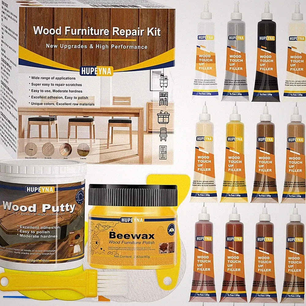 Holz Reparaturset, Laminat, Parkett, Kratzer, Risse, Möbel, Holzkitt, Holzspa...