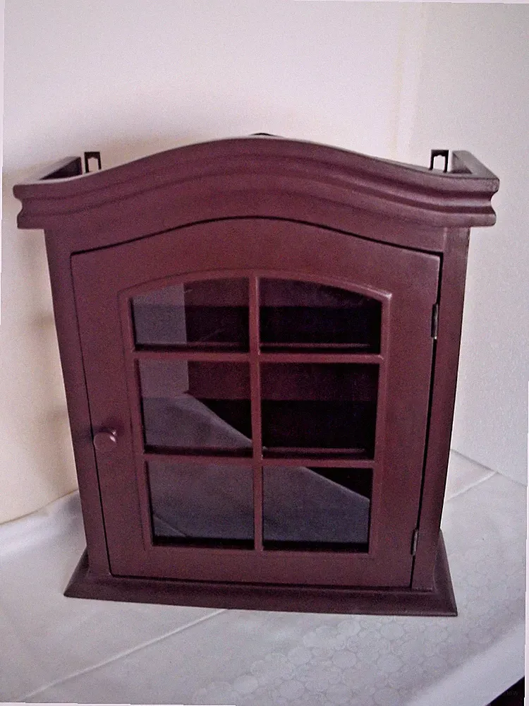 Holz Schrank Wandschrank Vintage Schränkchen Sammler Vitrine Antikstil Stilmöbel