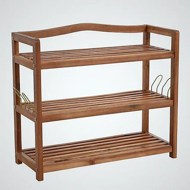 Holz Schuhregal Schuhschrank Schuhablage Holzregal Schrank Ablage Akazie Massiv