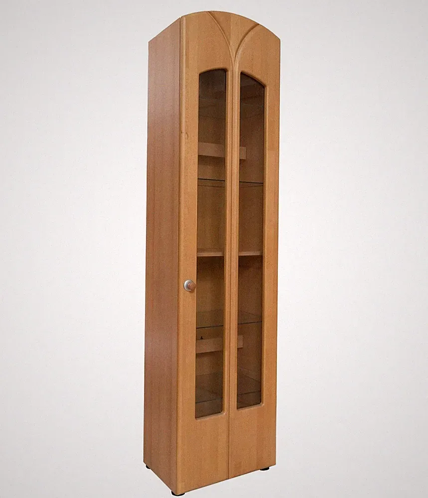 Holz Vitrine Campo Glasvitrine inklusive Beleuchtung 6 Fächer Buche 209x52x37 cm