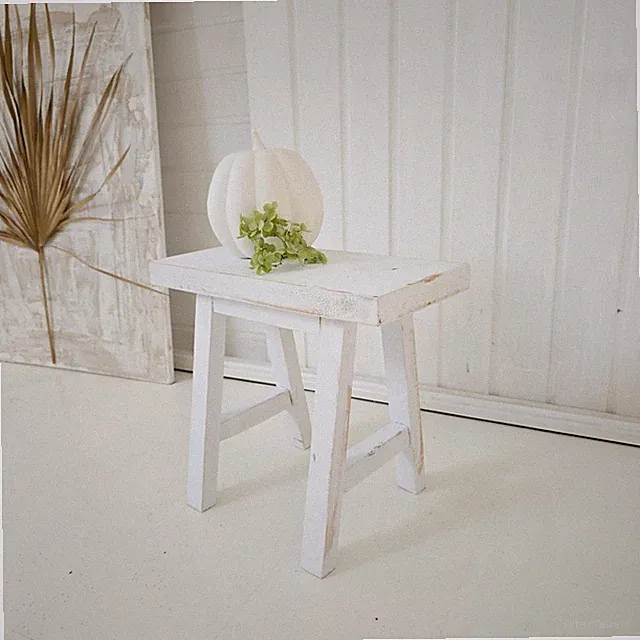 Holzhocker weiß * Dekohocker * Hocker * Landhaus NEU