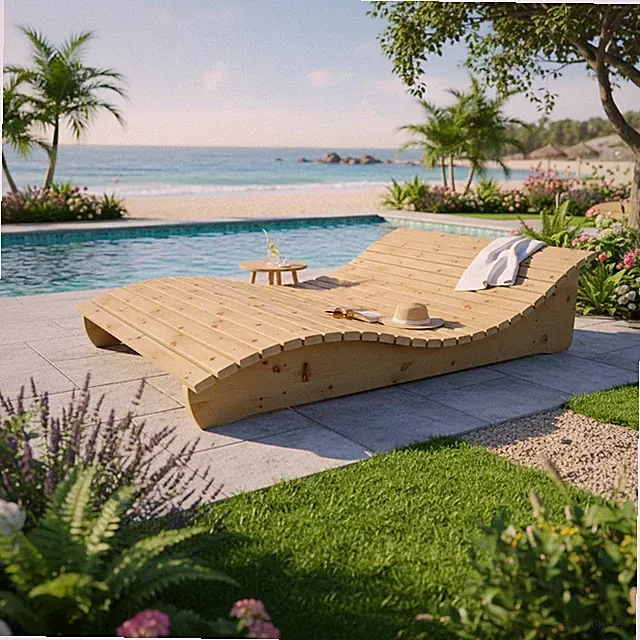 Holzliege Himmelsliege Waldsofa Relaxliege Garten "Relax-Gertl" Massivholz