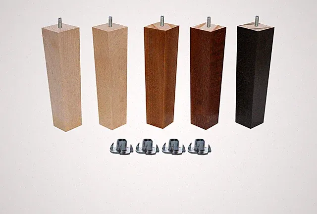 Holzmöbel 8 Zoll quadratisch konische Beine Füße für Schlafsofa M8 Farben