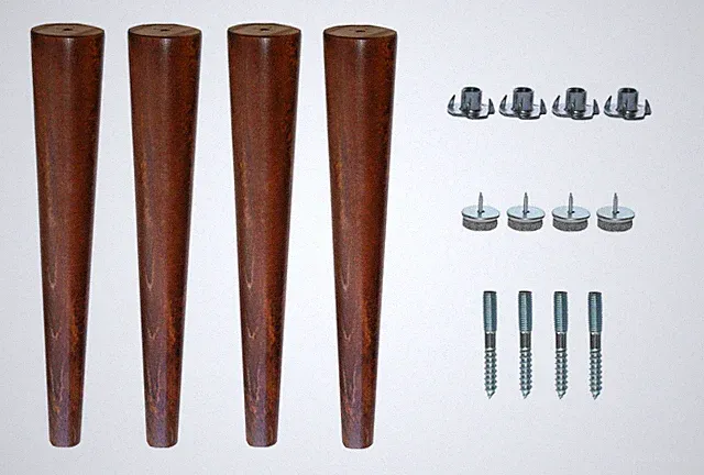 Holzmöbel konische Kegelbeine 10" Buchenfüße für Schlafsofa verschiedene Farben